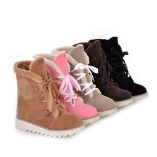 2013韩版可爱雪地靴秋冬短靴系带马丁靴定做大小码32-43码棉靴子