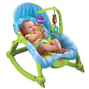 正品费雪fisher-price/婴儿多功能轻便摇椅安抚椅/绿色W2811