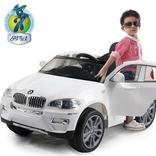 贝瑞佳儿童电动车四轮遥控可坐电动越野宝宝玩具车宝马X6