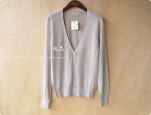 外贸原单正品剪标日系单优库夏装针织衫开衫薄秋女装防晒空调衫