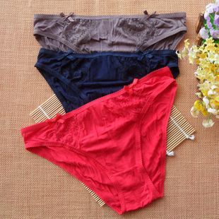 外贸精品单 女士莫代尔棉三角裤  蕾丝性感舒适女内裤  新品上市