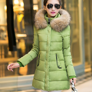 2014新款韩版修身棉衣女中长款大码加厚羽绒棉服棉袄女装外套